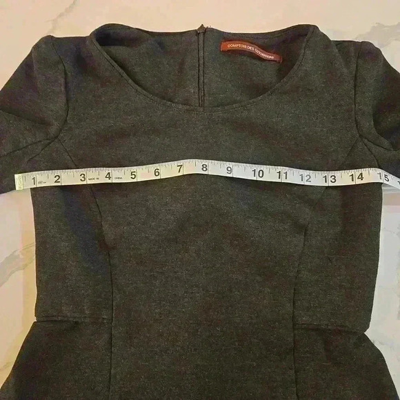 Comptoir Des Cotonniers Long Sleeve Stretch Ruffle Mini Dress Gray Size Small - Picture 8 of 10